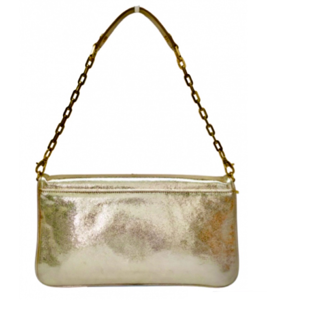 SOLD!!Tory Burch Metallic Gold Leather Reva Chain Shoulder Bag / Clutch w/ COA - Picture 5 of 16